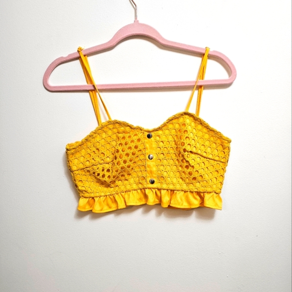 Glamaker Yellow‎ size medium crop top